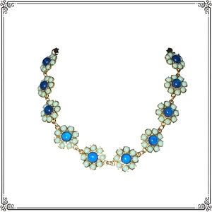 Green & Blue Daisy Necklace